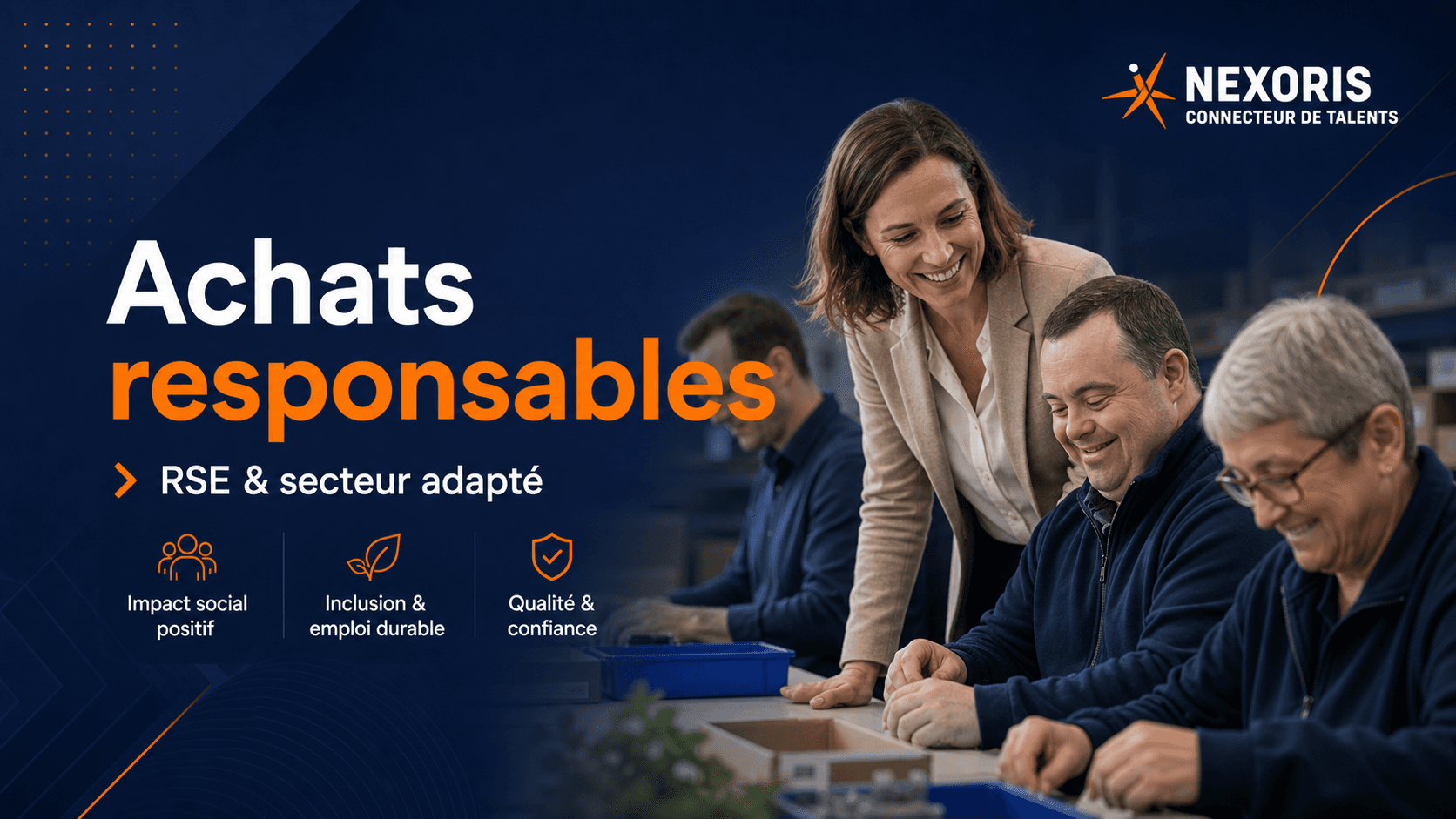 Illustration institutionnelle sur les achats responsables et le recours au secteur adapté pour les grands comptes.